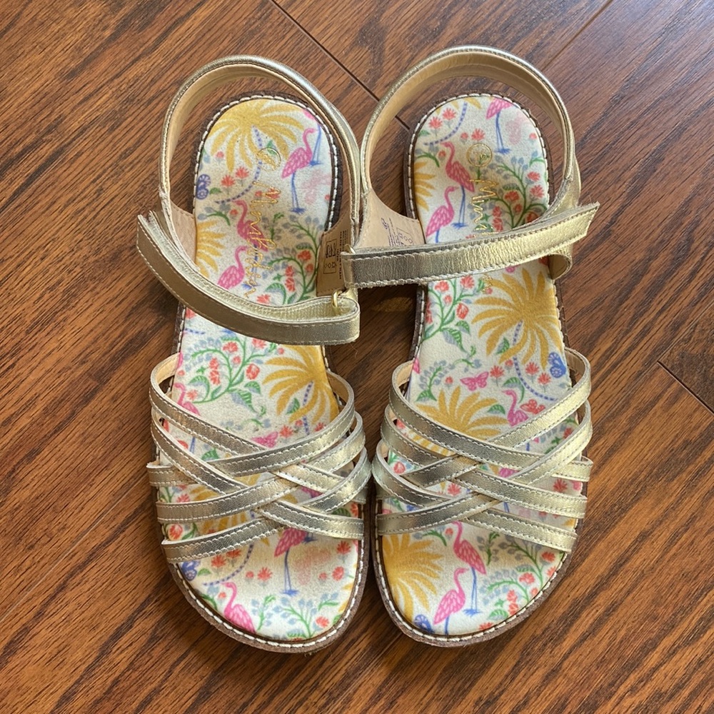 Mini Boden Gold Padded Sandal.  Like new with box.  Worn for 3 hours.